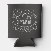 21ste Jubileum Gift Chalk Hearts Blikjeskoeler (Voorkant)