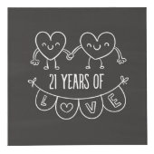 21ste Jubileum Gift Chalk Hearts Kubus (Voorkant)