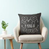 21ste Jubileum Gift Chalk Hearts Kussen (Stoel)