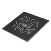 21ste Jubileum Gift Chalk Hearts Tegeltje (Zijkant)