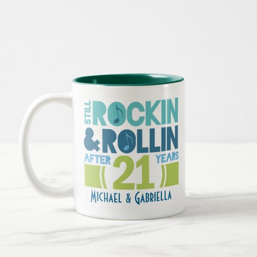 21ste Jubileum persoonlijke filmbeelden Tweekleurige Koffiemok (Links)