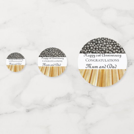 21ste Jubileum voor bruiloft Brass en Nikkel Confetti (Voorkanten)