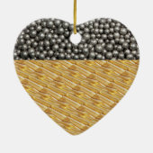 21ste Jubileum voor bruiloft Brass en Nikkel Keramisch Ornament (Achterkant)