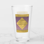 21ste Jubileum voor bruin en oliet huwelijk Glas (Voorkant)