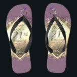 21ste Jubileum voor bruin en oliet huwelijk Teenslippers<br><div class="desc">Ik ontwierp deze teenslippers voor haar,  gewijd aan hun 21ste huwelijksjubileum met een knipoog naar de traditionele geschenken van opstandige steen en messing om hun mijlpaal in dit prachtige,  originele ontwerp te markeren.</div>