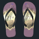 21ste Jubileum voor bruin en oliet huwelijk Teenslippers<br><div class="desc">Ik ontwierp deze teenslippers voor haar,  gewijd aan hun 21ste huwelijksjubileum met een knipoog naar de traditionele geschenken van opstandige steen en messing om hun mijlpaal in dit prachtige,  originele ontwerp te markeren.</div>