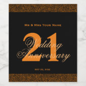 21ste Jubileum voor weddenschappen - Eigen waslabe Wijn Etiket (Enkel label)