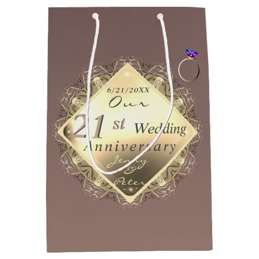 21ste Jubileum voor weddenschappen Medium Cadeauzakje (Voorkant)