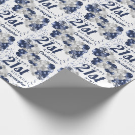 21ste marineballonnen van de Birthday Cadeaupapier