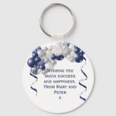 21ste marineblauw-ballonnen ter zee sleutelhanger (Achterkant)
