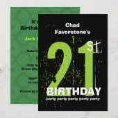 21ste moderne feestdag Groene en Zwarte W1797A Kaart (Voorkant / Achterkant)