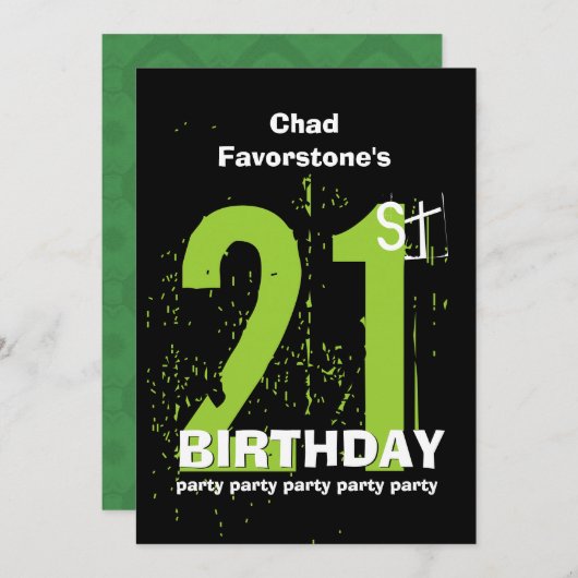 21ste moderne feestdag Groene en Zwarte W1797A Kaart (Voorkant / Achterkant)