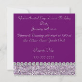 21ste PAARSE BLOKKERING-uitnodiging voor een feest Kaart (Achterkant)