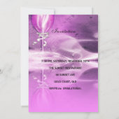 21ste Paarse Champagne Glass Bow van Birthday Kaart (Achterkant)