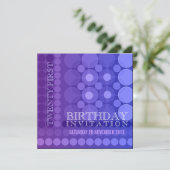 21ste Paarse Funky Stippen Pattern Birthday Invita Kaart (Staand voorkant)