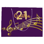 21ste paarse goudmuzieknoten op jaardag groot cadeauzakje (Achterkant)