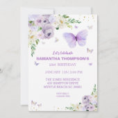 21ste Paarse goudvlinder van Birthday Kaart (Voorkant)