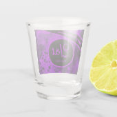 21ste Paarse verfschotel voor de geboorte Shot Glas (Achterkant)
