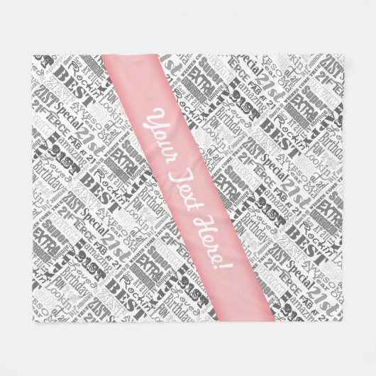 21ste persoonlijke cadeautjes van Birthday Party Fleece Deken (Voorkant (Horizontaal))
