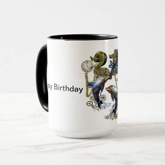 21ste Steampunk Birthday Mok (Voorkant links)