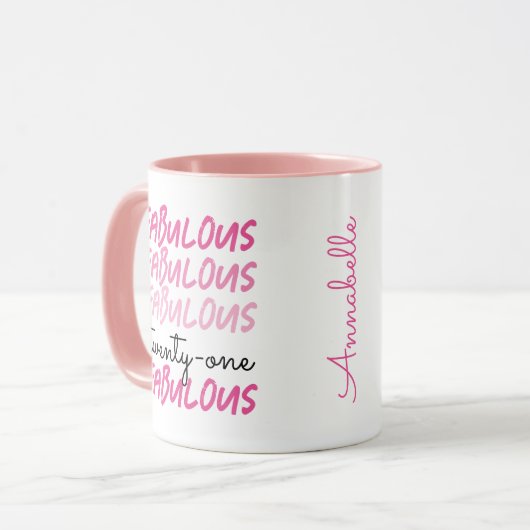 21ste verjaardag 21 en fabulous met Naam Mok (Voorkant links)