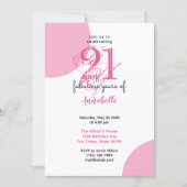 21ste verjaardag 21 fabelachtige jaren ROZE typogr Kaart (Voorkant)