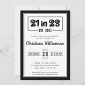 21ste verjaardag 21 in 23 Verjaardag Kaart (Voorkant)