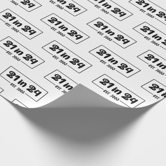 21ste verjaardag 21 in 24 Est 2003 Verjaardag Cadeaupapier (Hoek)