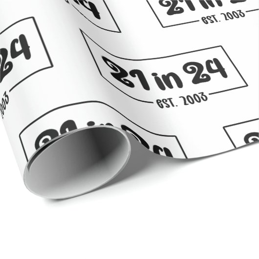 21ste verjaardag 21 in 24 Est 2003 Verjaardag Cadeaupapier (Rol Hoek)