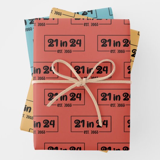 21ste verjaardag 21 in 24 Est 2003 Verjaardag Inpakpapier Vel (In situ)