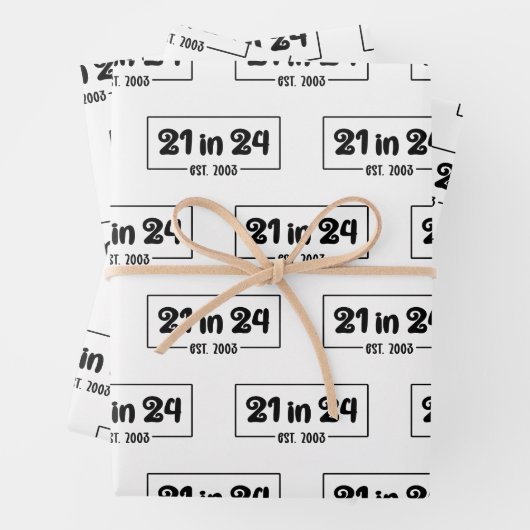 21ste verjaardag 21 in 24 Est 2003 Verjaardag Inpakpapier Vel (In situ)