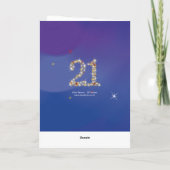21ste verjaardag - 21 jaar in Star-getallen - blau Kaart (Achterkant)