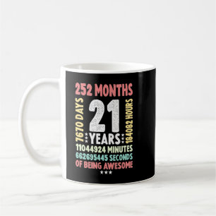 21ste verjaardag 21 jaar oude  retro 21 jaar oud koffiemok