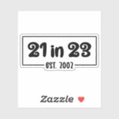 21ste verjaardag 21 op 23.02.2002 sticker (Vel)