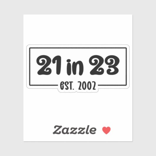 21ste verjaardag 21 op 23.02.2002 sticker (Vel)