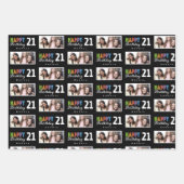21ste verjaardag Aangepaste naam Foto Wrapping Pap Inpakpapier Vel (Voorkant 3)