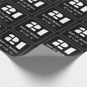 21ste verjaardag: Art Deco Geïnspireerde look "21" Cadeaupapier