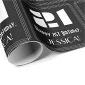 21ste verjaardag: Art Deco Geïnspireerde look "21" Cadeaupapier (Rol Hoek)