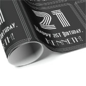 21ste verjaardag: Art Deco Geïnspireerde look "21" Cadeaupapier (Rol Hoek)