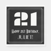 21ste verjaardag: Art Deco Geïnspireerde look "21" Servet (Voorkant)