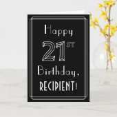 21ste verjaardag: Art Deco Style # 21 en aangepast Kaart (Gele Bloem)