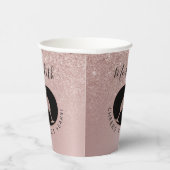 21ste verjaardag Blush Glitter Champagne Toast Papieren Bekers (Rechts)