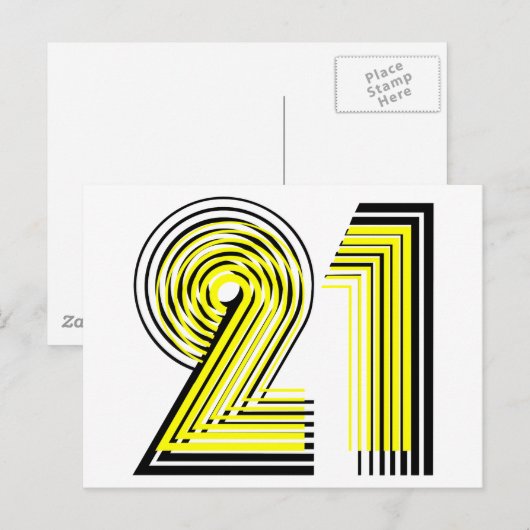 21ste verjaardag briefkaart (Voorkant / Achterkant)