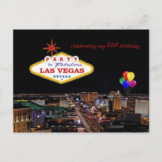 21ste verjaardag Briefkaart Las Vegas (Voorkant)