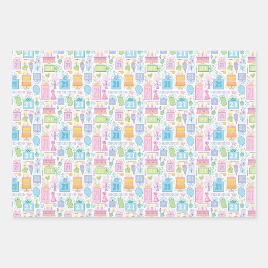 21ste verjaardag Cadeaus van de pastroze roze roze Inpakpapier Vel (Voorkant 2)