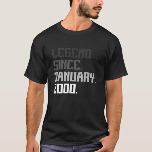 21ste verjaardag cadeautjes 21 jaar oud sinds Janu T-shirt (Voorkant)