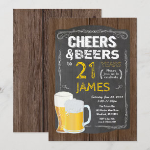 21ste verjaardag, Cheers tot 21 jaar bierfeest Kaart