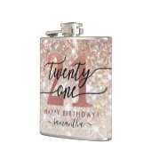 21ste verjaardag Chic Glitter Ombre Heupfles (Links)