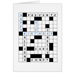 21ste verjaardag, Crossword Puzzle Birthday Kaart