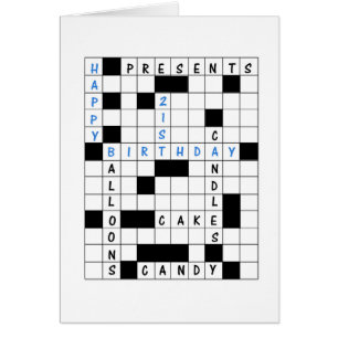 21ste verjaardag, Crossword Puzzle Birthday Kaart